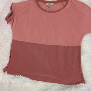 Diana Belle NY Pink & Rust Short Sleeve Top
